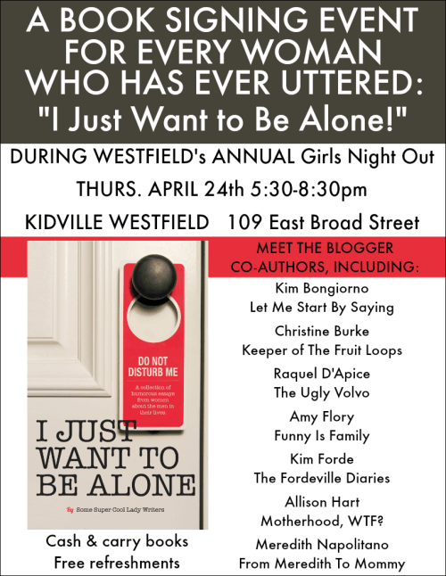 I Just Want to Be Alone Westfield Kidville EVENT 042414